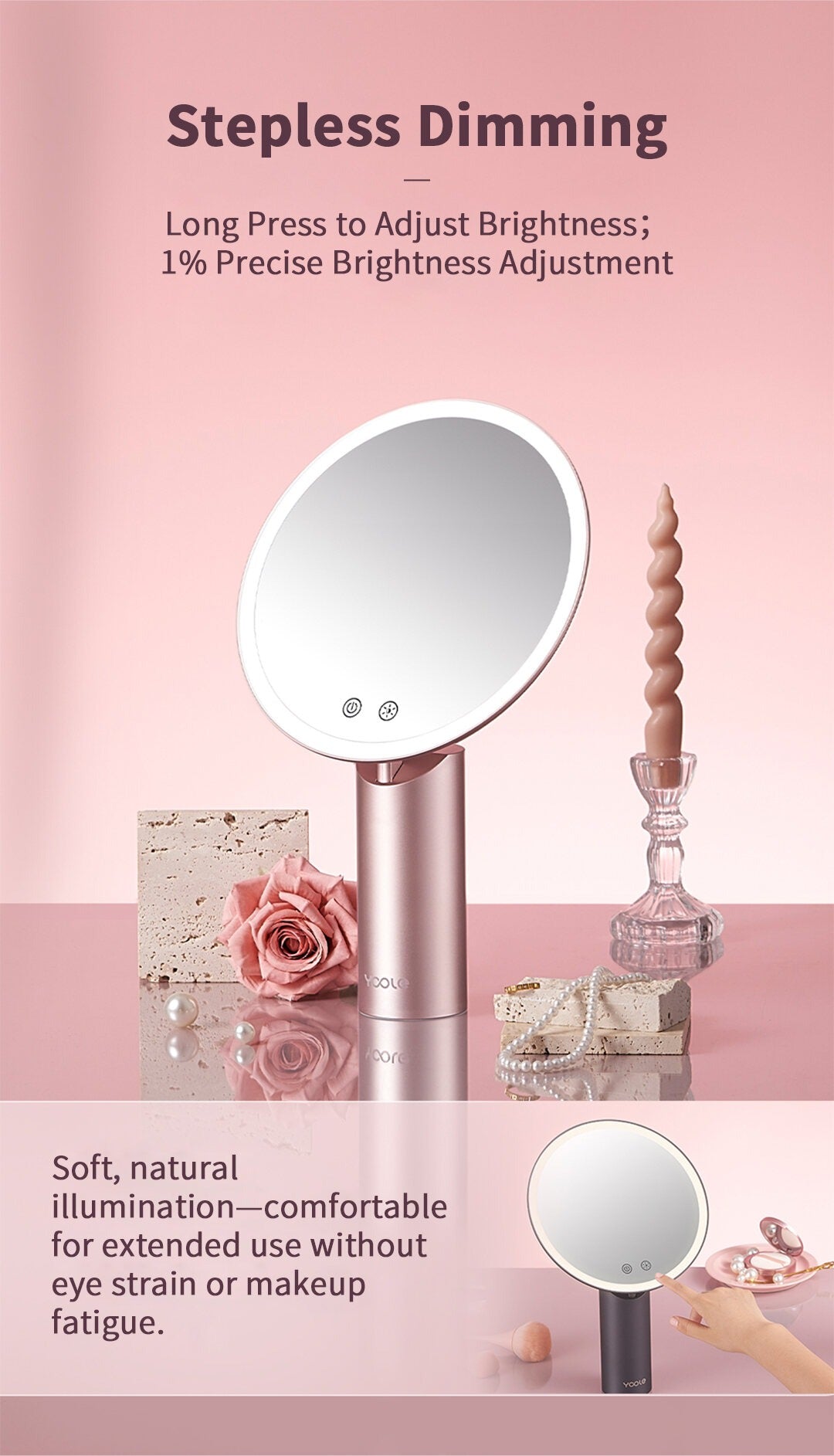 YOOLE RECHARGEABLE VANITY MIRROR